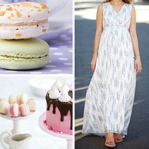 Multi-dot maternity maxi dress